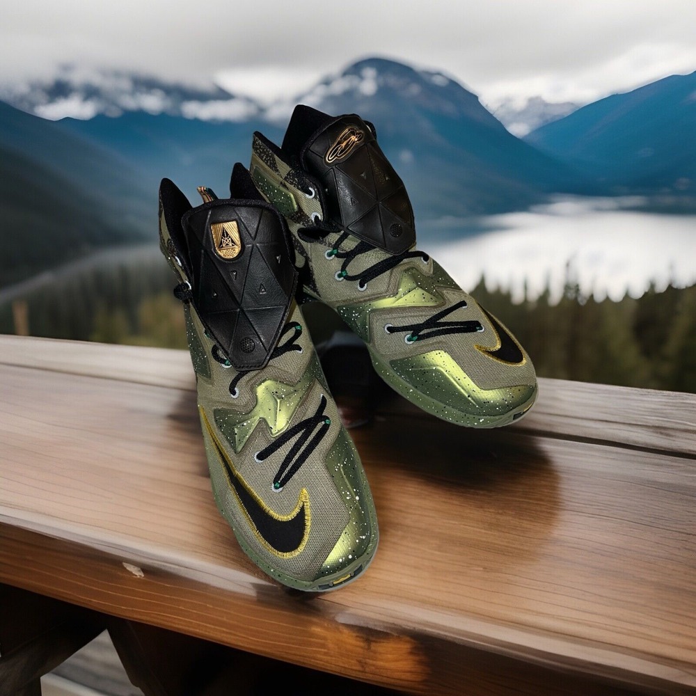 Nike LeBron 13 All Star Northern Lights 835659-309 Green Black Alligator Size 14